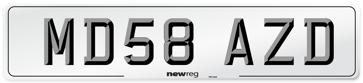 MD58 AZD Number Plate from New Reg